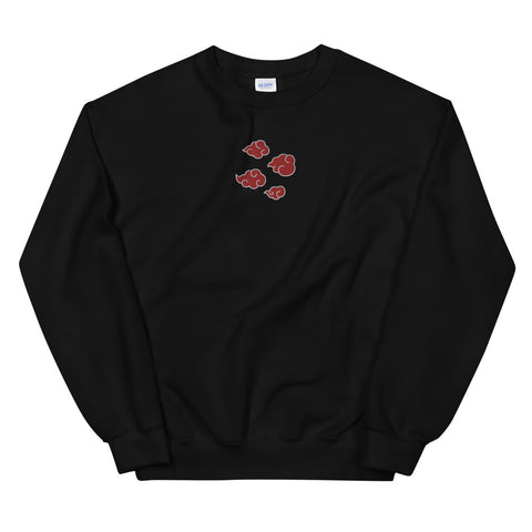 Naruto Embroidered Akatsuki Clouds Unisex Crew Sweatshirt